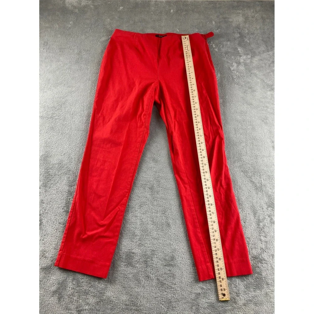 Style Co Petite Red Stretch Straight Leg Pants Women's Size 10P‎